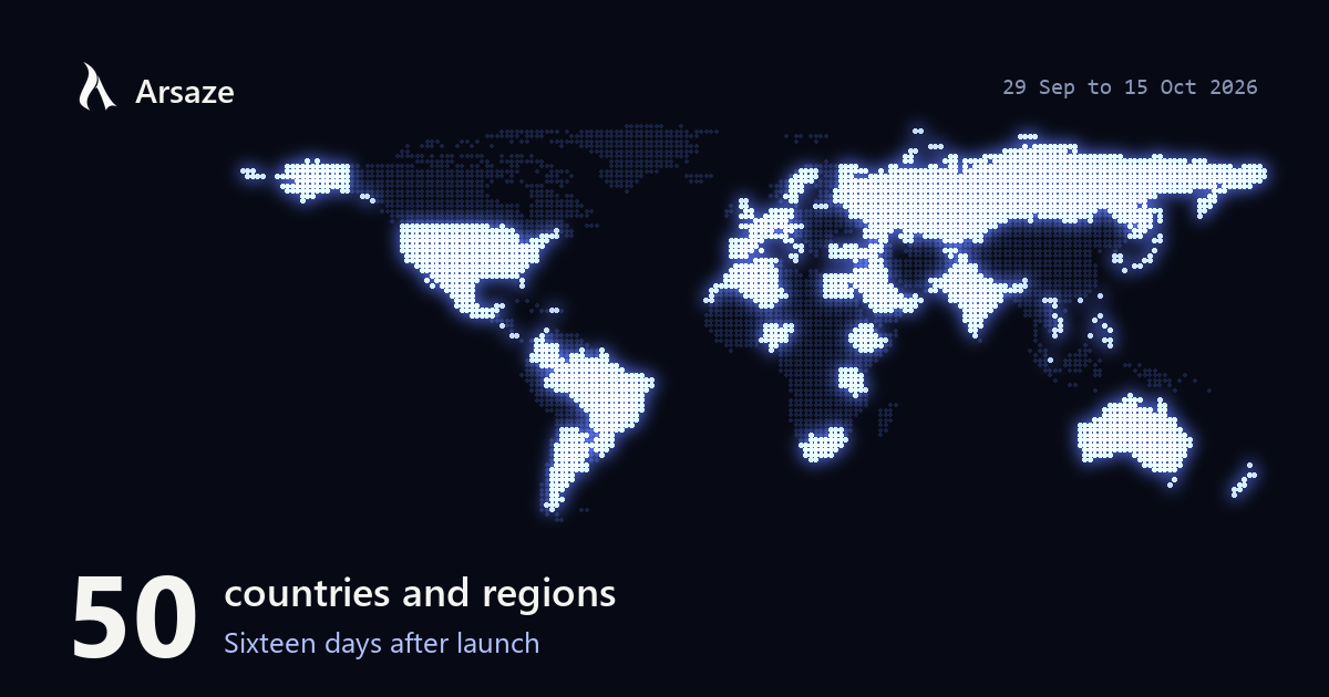 Sixteen days after launch, Arsaze has users in 50 countries and regions